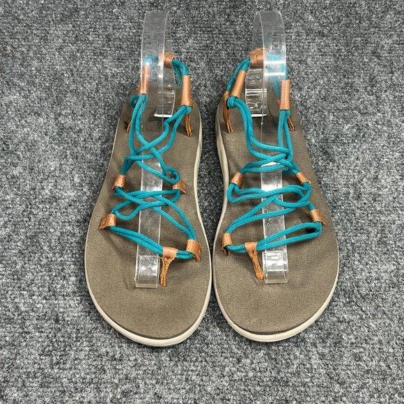 Teva Voya Infinity Sandals Women's Size 7 Grey Turquoise Athletic Recovery Sport - Picture 3 of 13